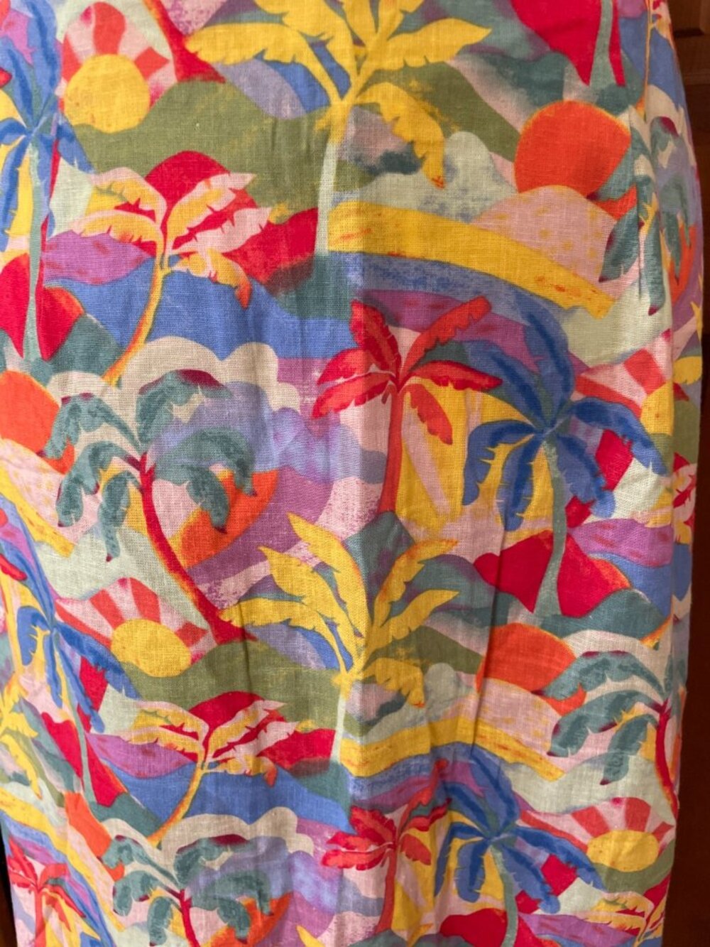 NWT Marine Layer Ryan Midi Slip Skirt Tropical Palm SZ 6 Vacation Wear - Picture 6 of 12